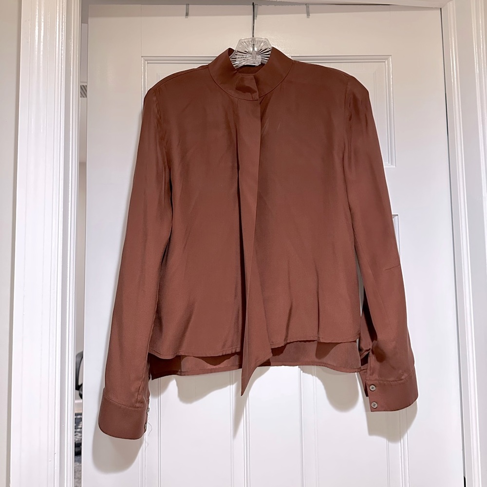 Frame Silk Long Sleeve Top